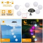 Solar Powered LED Ball Wind Chimes - Color Changing LED String Light - Image 10