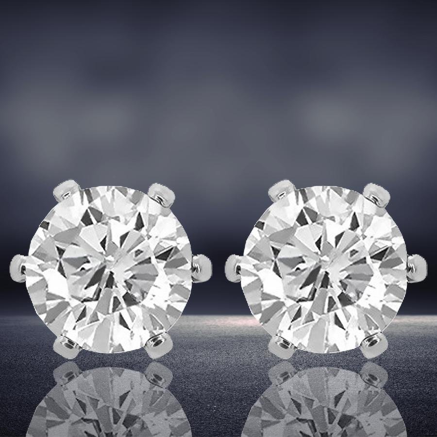 Sterling Silver Plated CZ Stud Earrings