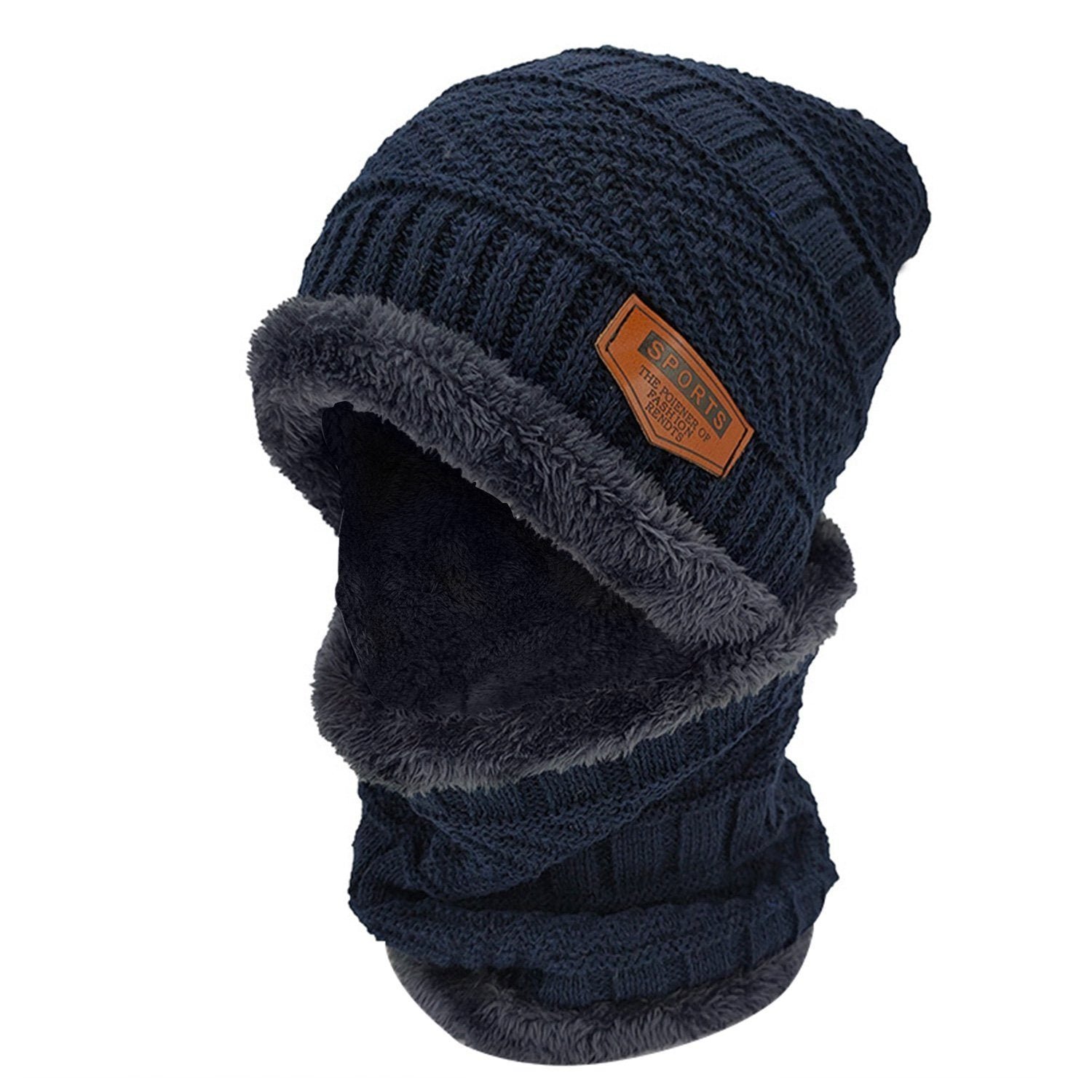 Unisex Winter Beanie Hat Scarf Set - Bilde 4