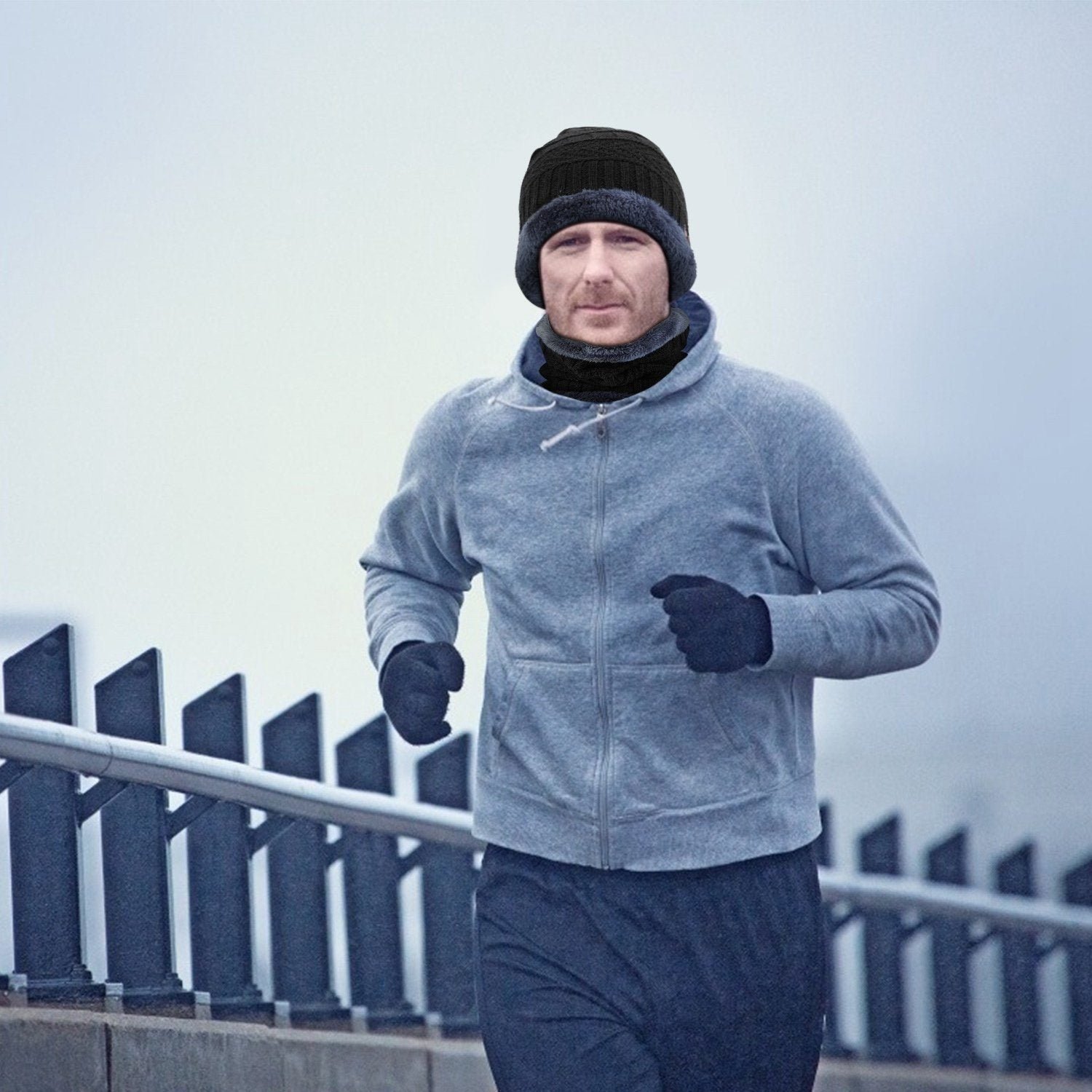 Unisex Winter Beanie Hat Scarf Set - Bilde 17