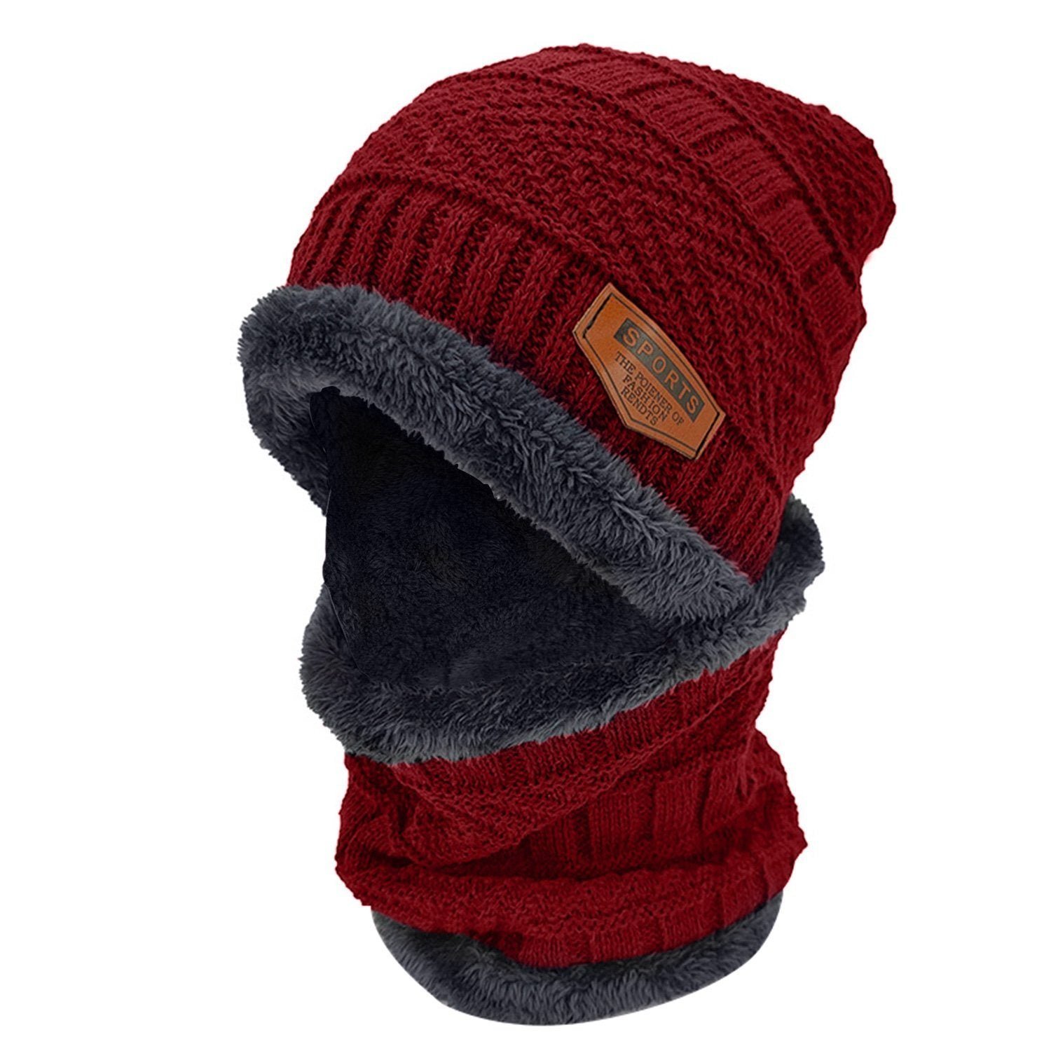 Unisex Winter Beanie Hat Scarf Set - Bilde 6