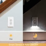 US Wall Outlet Cover Wall Plate with 3-LED Dusk To Down Sensor Night Lights - Image 18