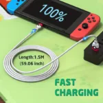 USB C Charging Cable For Nintendo Switch - Bilde 3