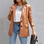 Women's Blazer Warm Breathable Outdoor Office Street Pocket Single Breasted Turndown - Image 13