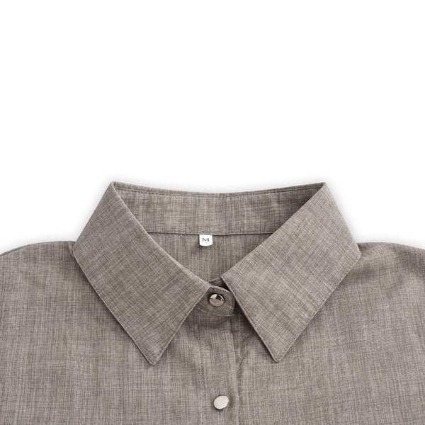 Women's Buttons Turn-Down Casual Shirt Dress - Bilde 5