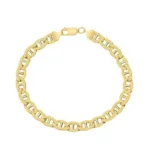 Yellow Gold Cuban, Mariner, Figaro, or Rope Bracelet Gold Filled High Polish Finish - Bilde 4