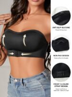 Women's Lingerie and Everyday Underwear,Wireless Comfort Bandeau Bra - Soft, Seamless, Strapless, Non-Padded, Front Buckle Closure - Bilde 8