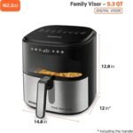 Mondial - Freidora de aire digital con pantalla, capacidad de 5,3 litros, alta potencia y elegante acabado de acero inoxidable - Negro y acero inoxidable - Image 6